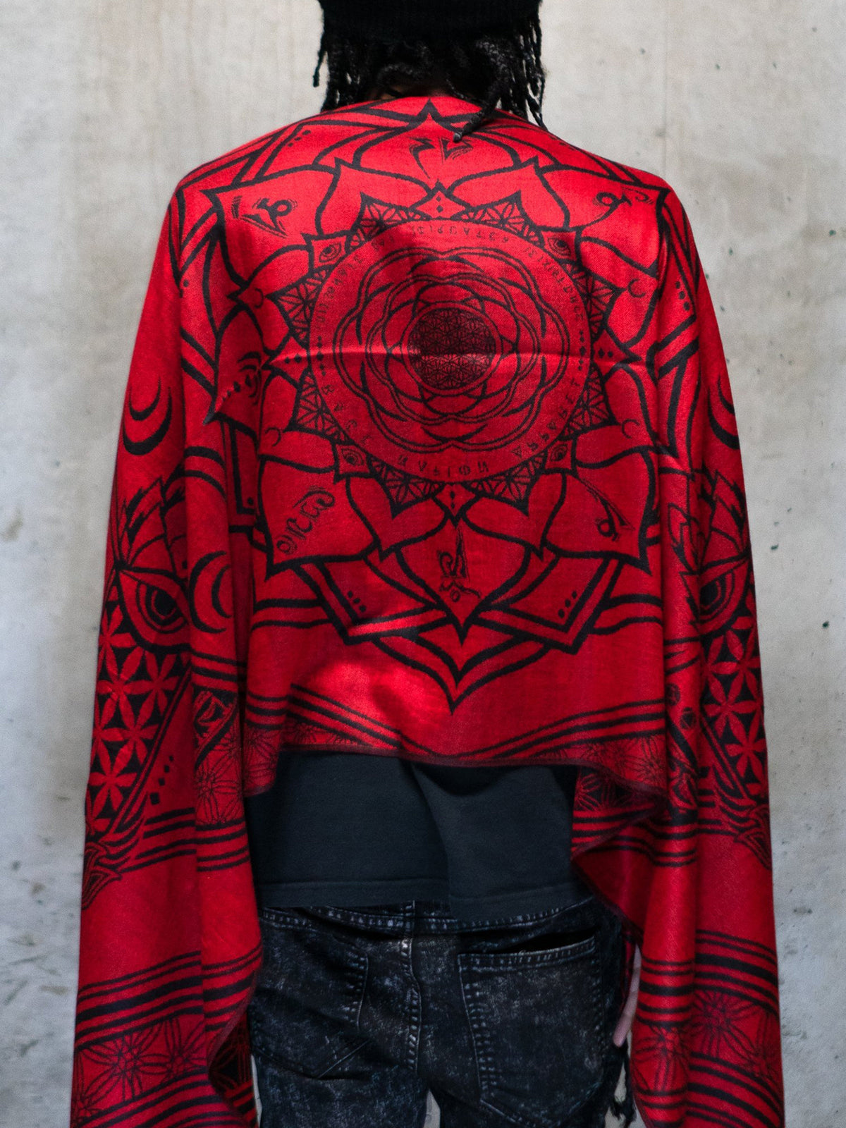 MANTRA • CRIMSON • Reversible Festival Shawl/Scarf Shawls 
