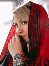 MANTRA • CRIMSON • Reversible Festival Shawl/Scarf Shawls 