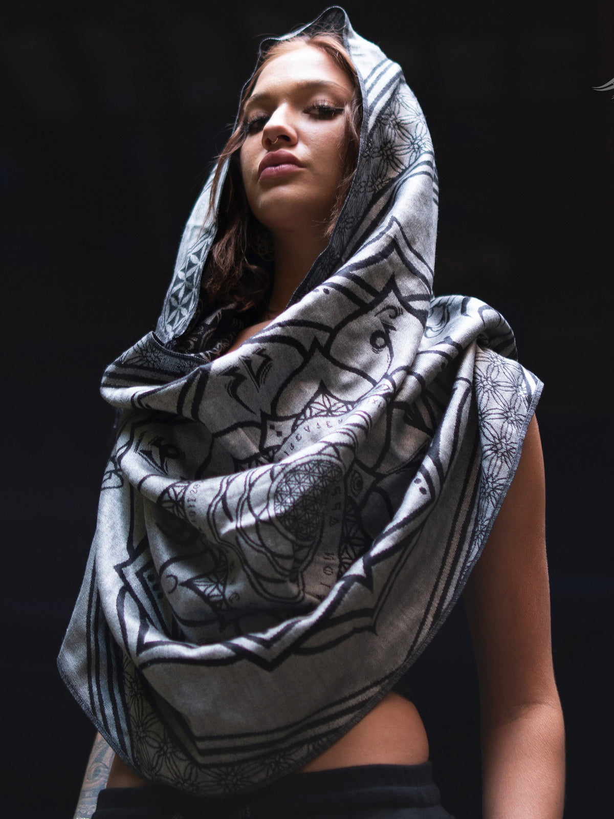 MANTRA • SILVER • Reversible Festival Shawl/Scarf Shawls 