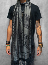MANTRA • SMOKE • Reversible Festival Shawl/Scarf Shawls 