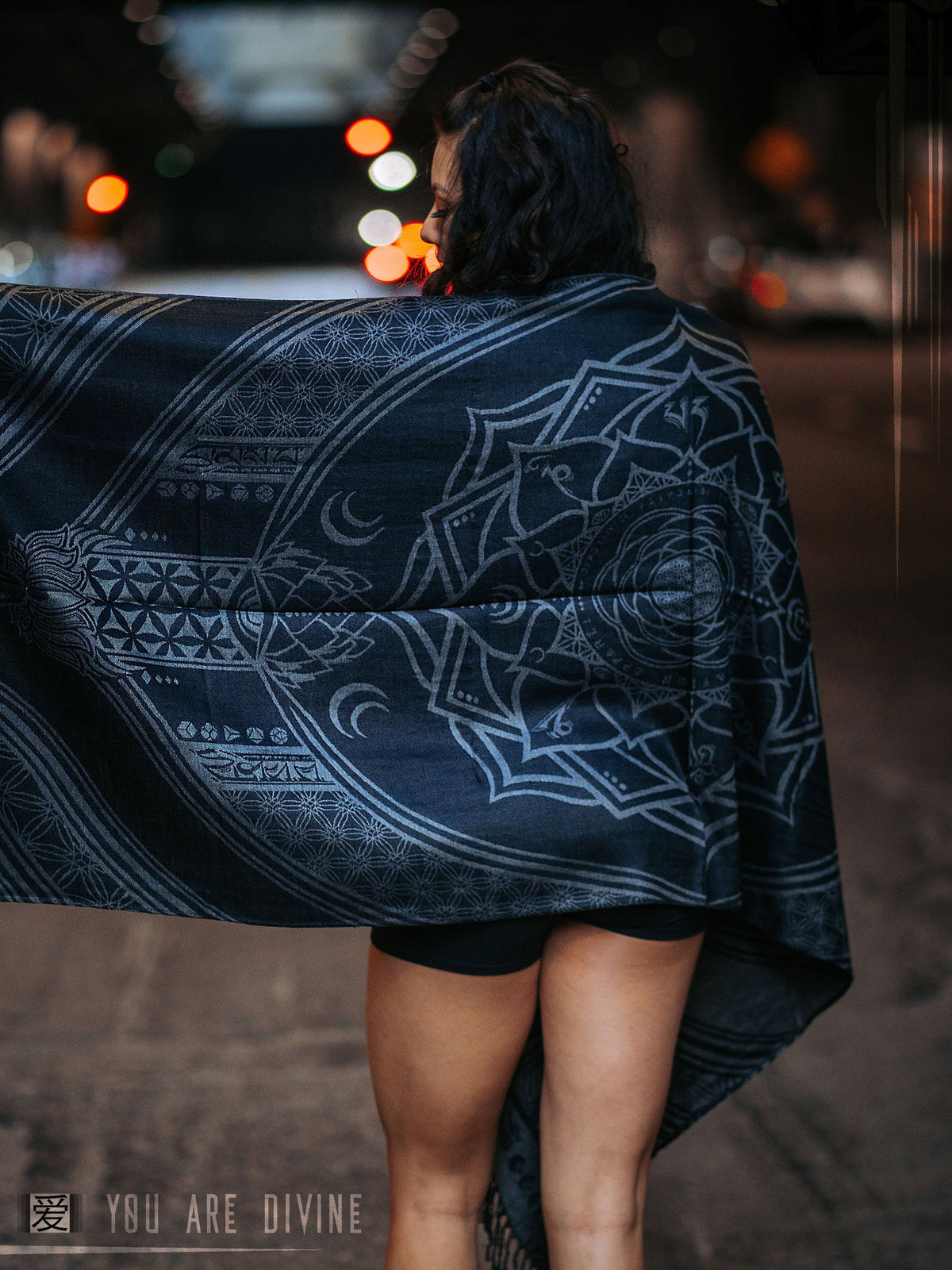 MANTRA • SMOKE • Reversible Festival Shawl/Scarf Shawls 