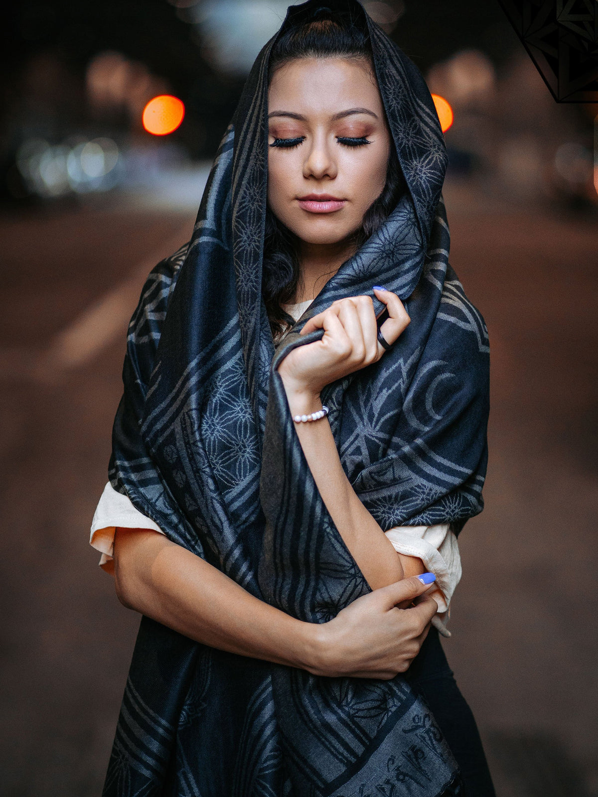 MANTRA • SMOKE • Reversible Festival Shawl/Scarf Shawls 