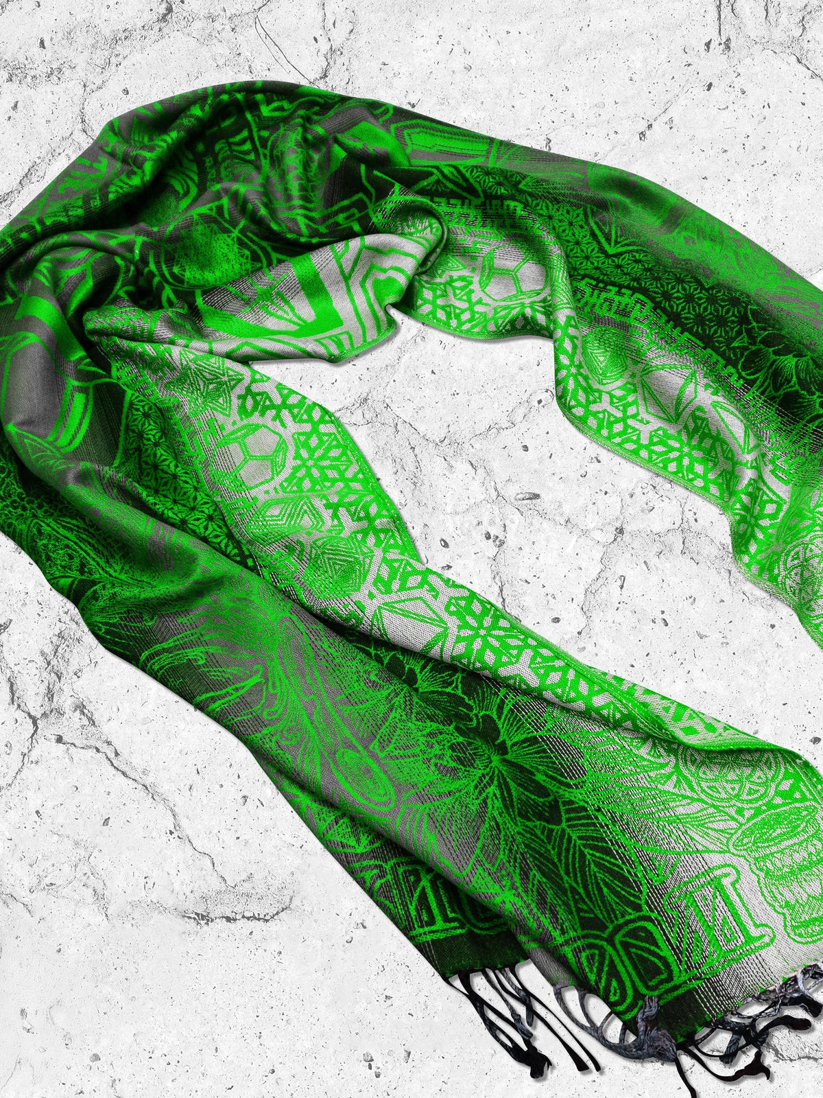 WOUNDS TO WISDOM • Yantrart x Rage Nation • UV-Reactive Gradient Shawl Shawls 
