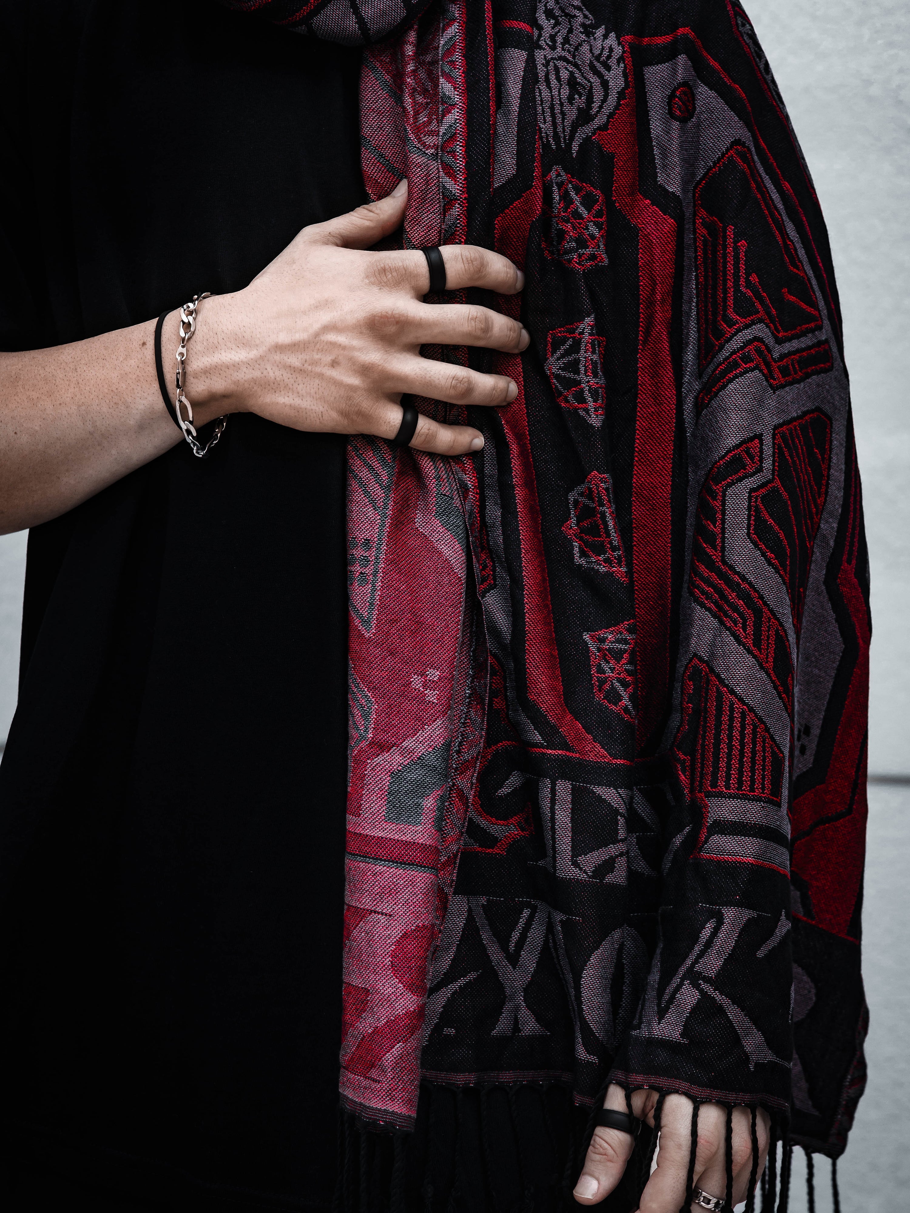 REMOVER OF OBSTACLES ✦ TEMPLE RED ✦ Festival Shawl Shawls 