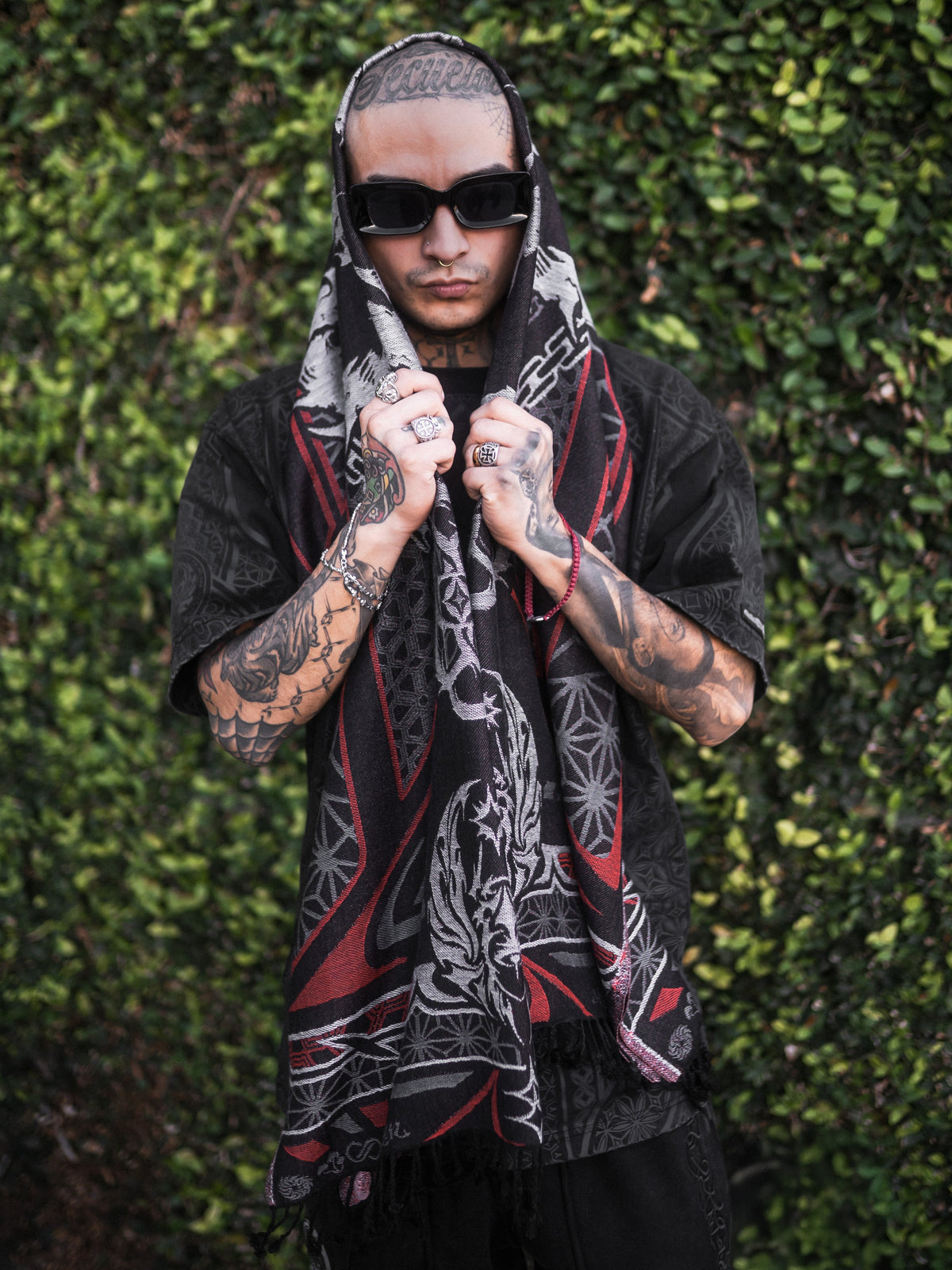 SEEDS OF LIGHT ✦ Crimson Festival Shawl Shawls 