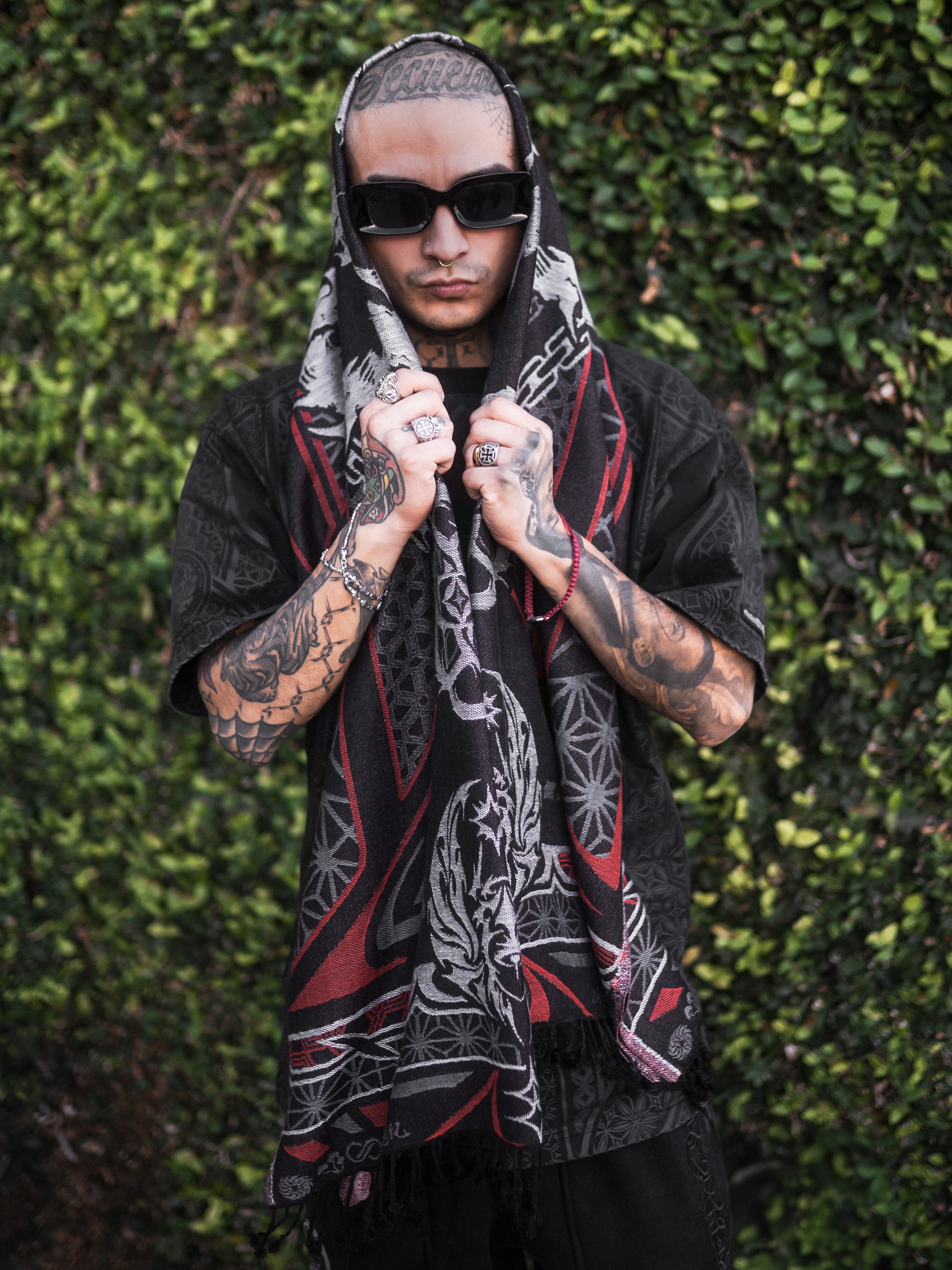 SEEDS OF LIGHT ✦ Crimson Festival Shawl Shawls 