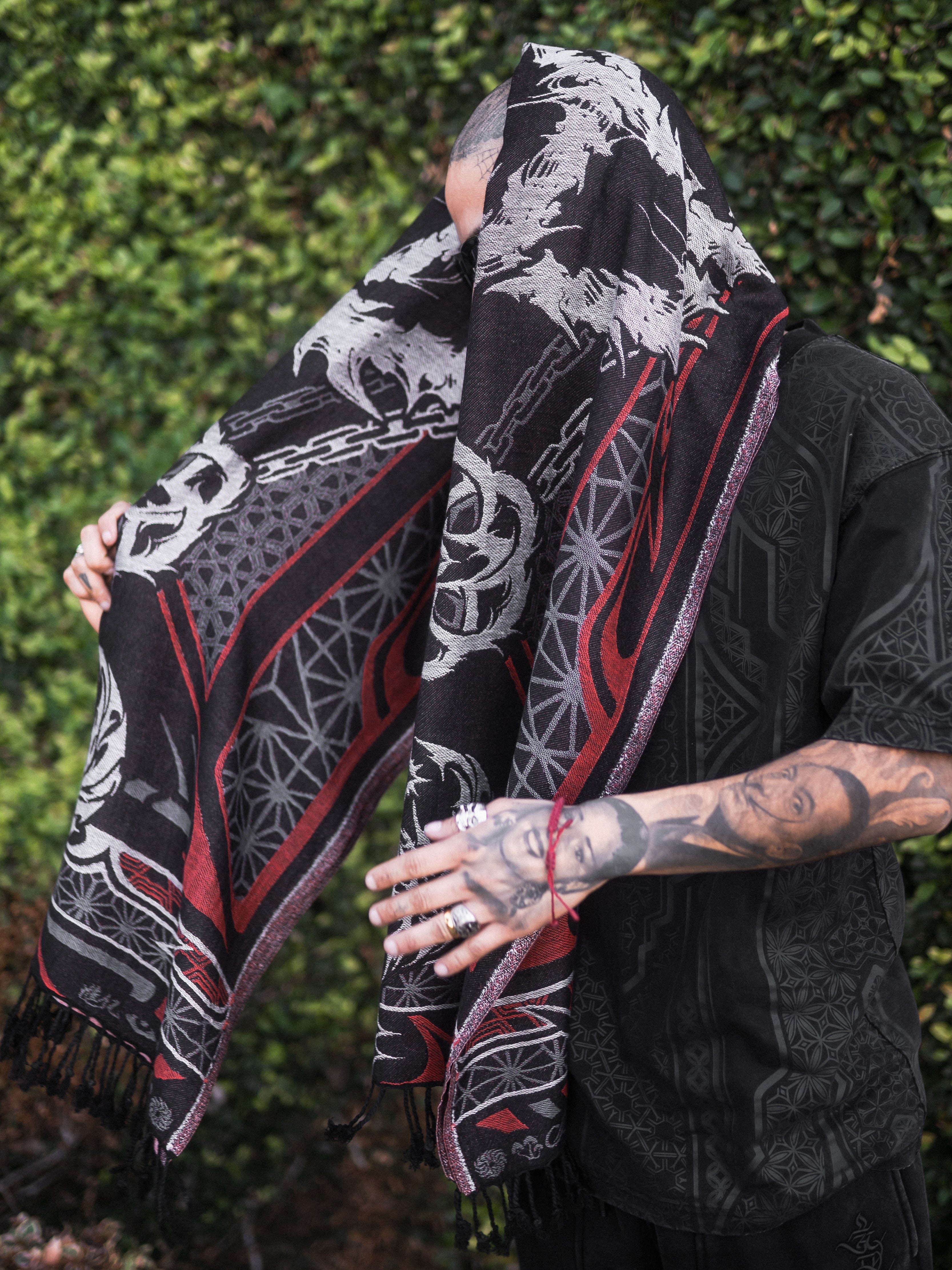SEEDS OF LIGHT ✦ Crimson Festival Shawl Shawls 