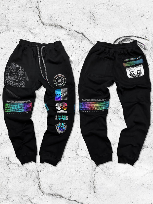 RESTOCKED • VISUAL METAPHORS V2 • Spectrum Ink • Hidden Pocket Joggers Joggers 