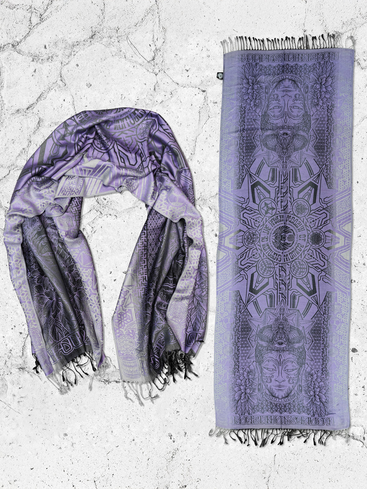 WOUNDS TO WISDOM • Yantrart x Rage Nation • Purple Gradient Shawl Shawls 