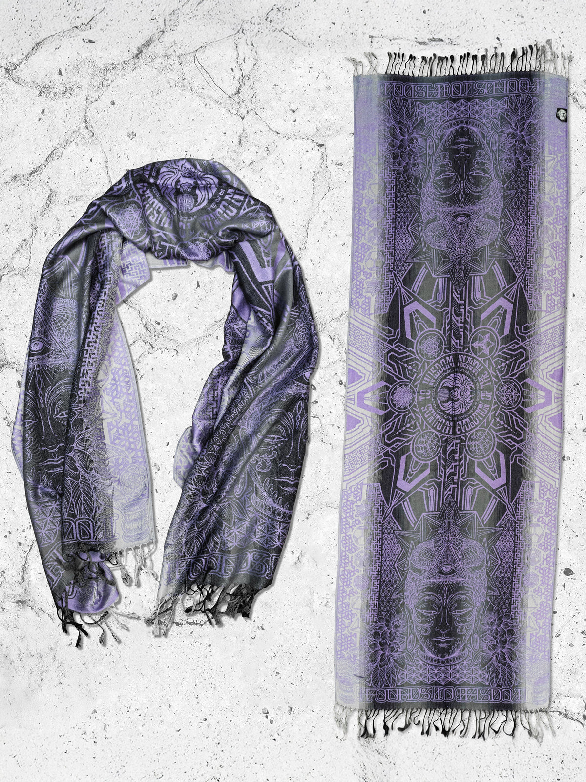 WOUNDS TO WISDOM • Yantrart x Rage Nation • Purple Gradient Shawl Shawls 