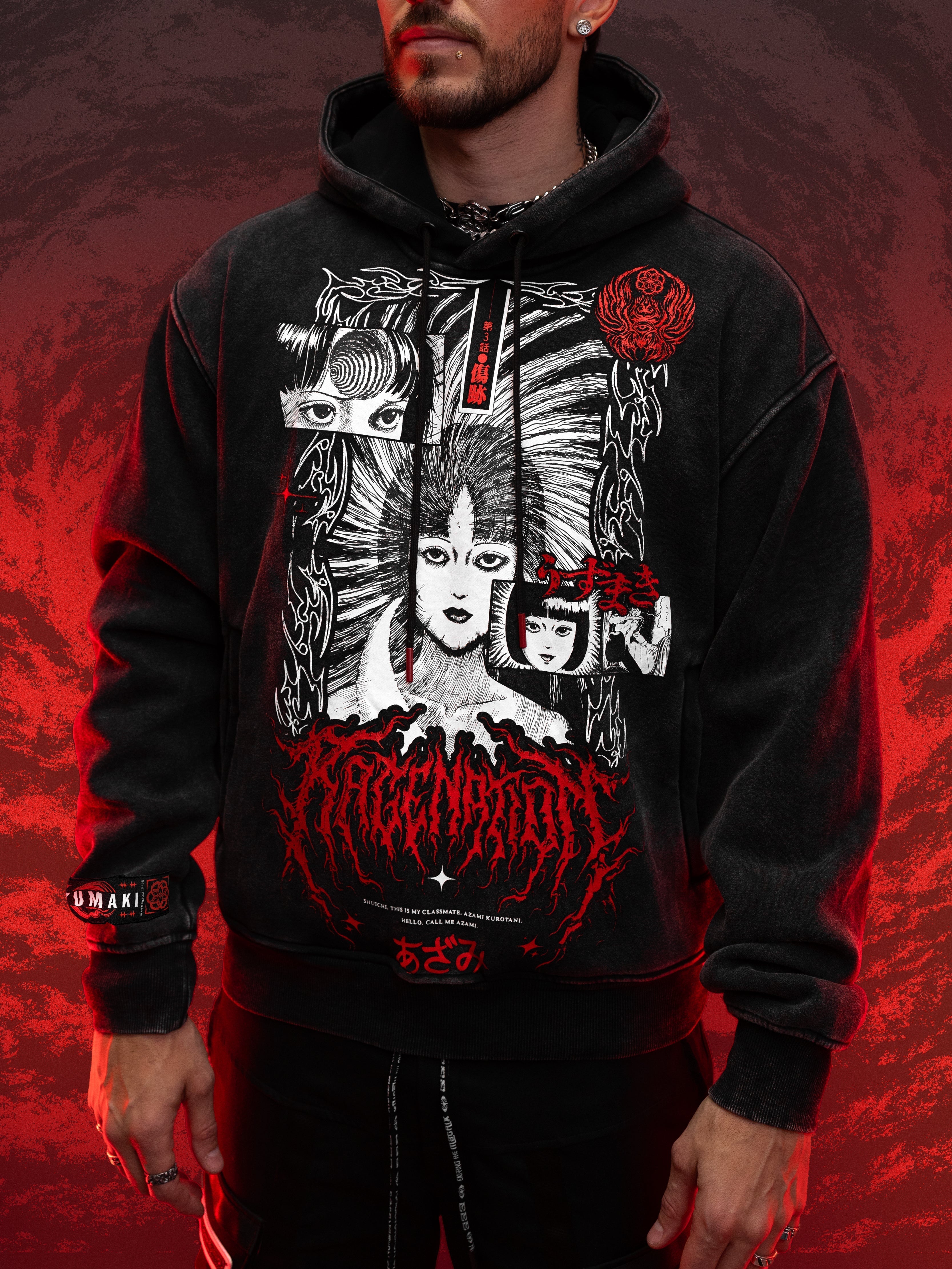 00's KRISVANASSCHE Hatman Hoodie アーカイブ OFFICIAL UZUMAKI ✦ AZAMI'S CURSE ✦ Acidwash Collectible Hoodie