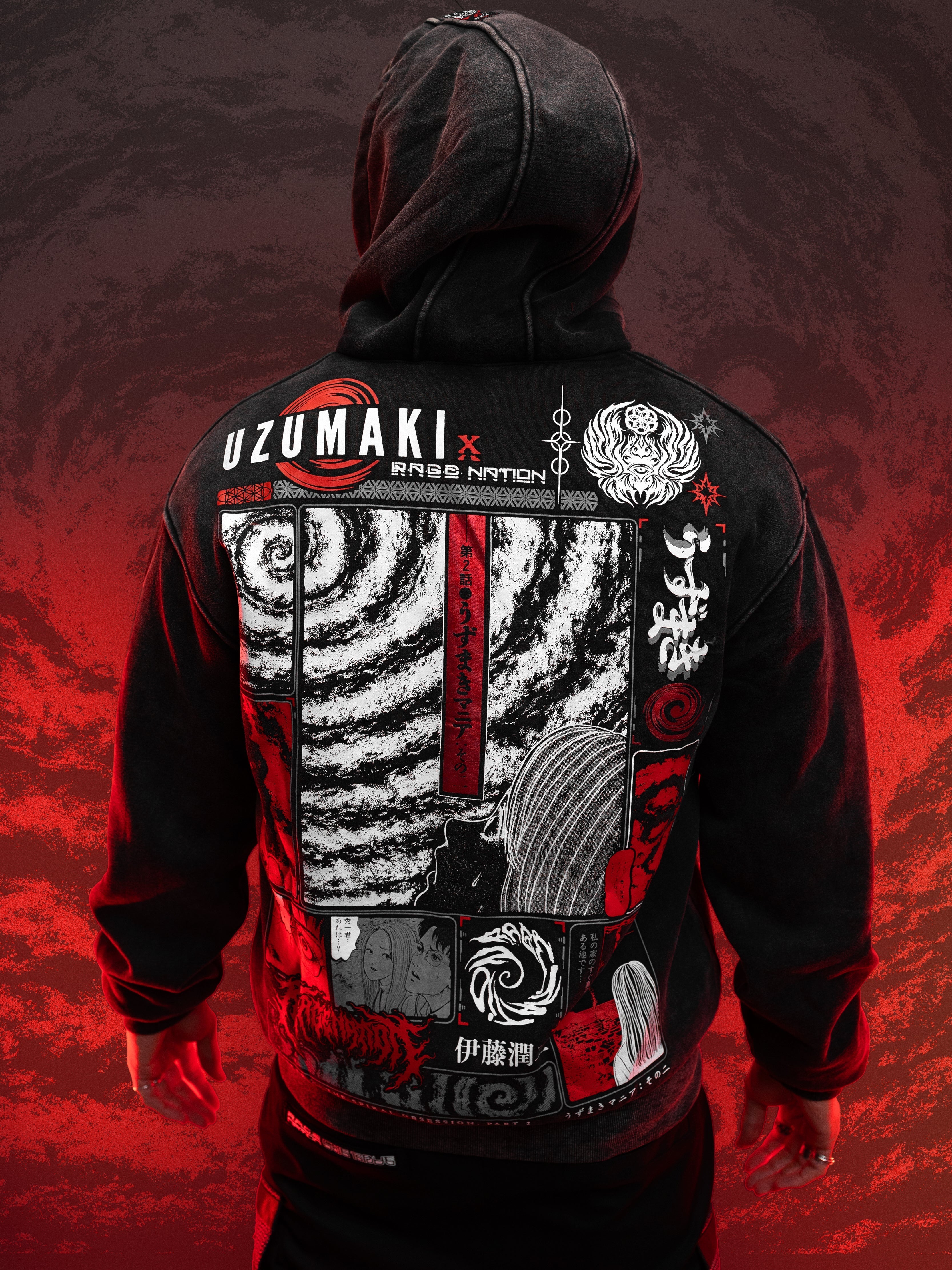 OFFICIAL UZUMAKI ✦ SPIRAL OBSESSION ✦ Acidwash Zip-up Hoodie Hoodie 