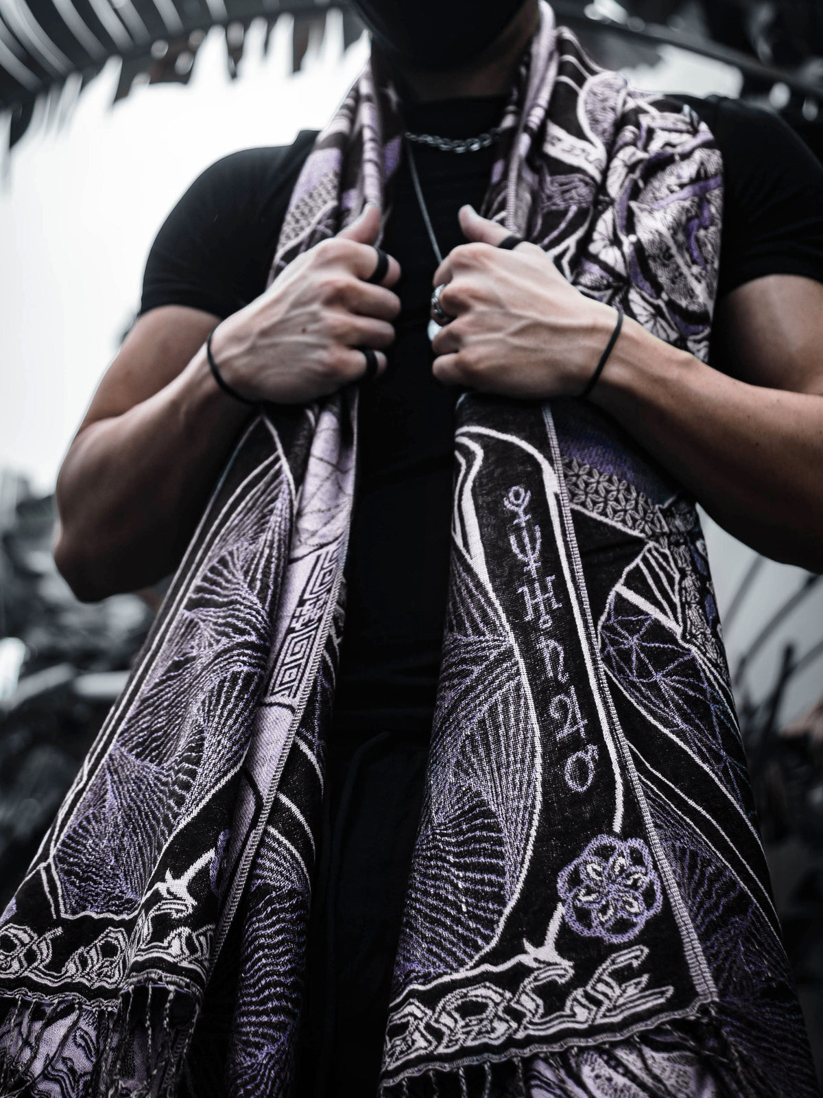 LIMITED EDITION • HARMONY HEALS • ICE PURPLE • Festival Shawl/Scarf Shawl 
