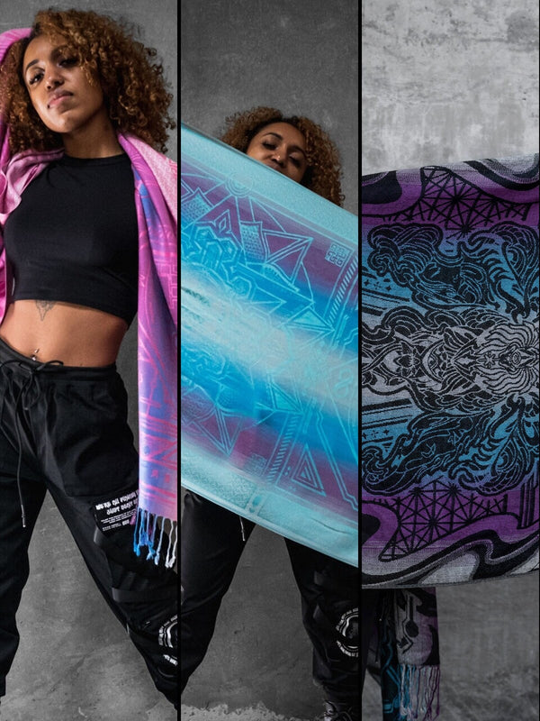 AMETHYST TRIO ✦ PINK DHARMA + TEAL DHARMA + CONVENE ✦ Festival Shawls 