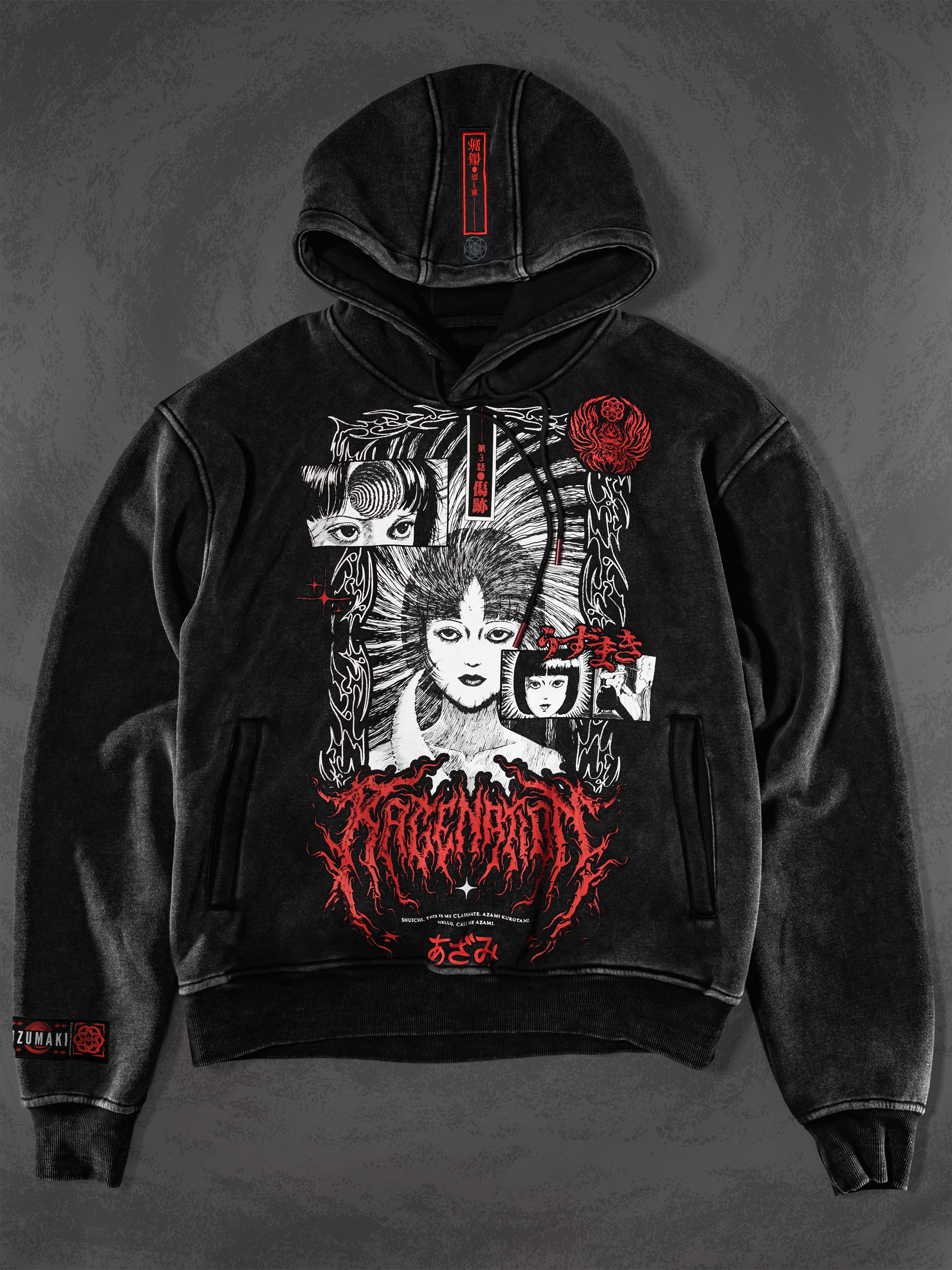 OFFICIAL UZUMAKI ✦ AZAMI'S CURSE ✦ Acidwash Collectible Hoodie Hoodie 