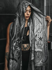 GOLDEN TEACHERS V1 • GREY • Festival Shawl/Scarf Shawl 