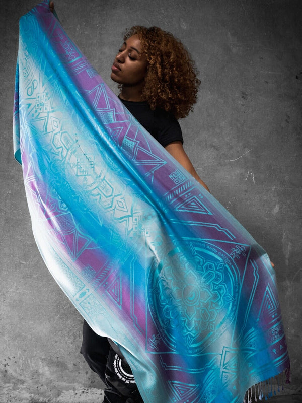 TEAL AMETHYST DHARMA • Reversible Festival Shawl/Scarf Shawls 