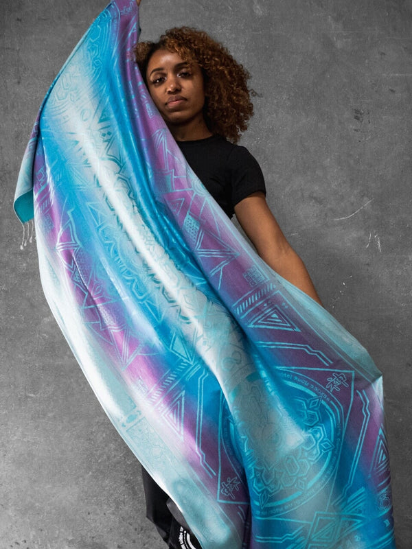 TEAL AMETHYST DHARMA • Reversible Festival Shawl/Scarf Shawls 