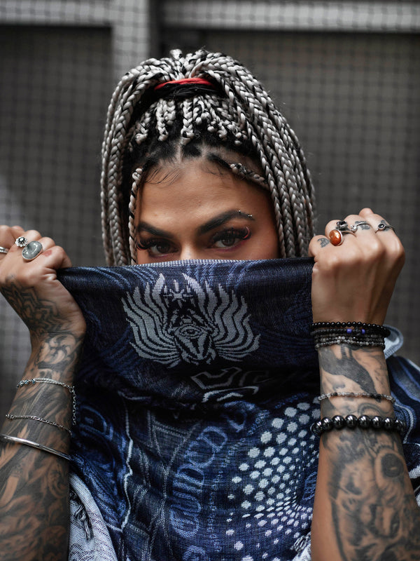 DIVINE GUIDANCE ✦ CYBER BLUE ✦ Reversible Festival Shawl Coming Soon 