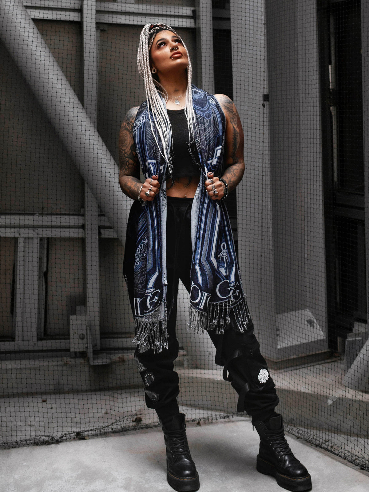 DIVINE GUIDANCE ✦ CYBER BLUE ✦ Reversible Festival Shawl Coming Soon 