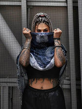 DIVINE GUIDANCE ✦ CYBER BLUE ✦ Reversible Festival Shawl Coming Soon 