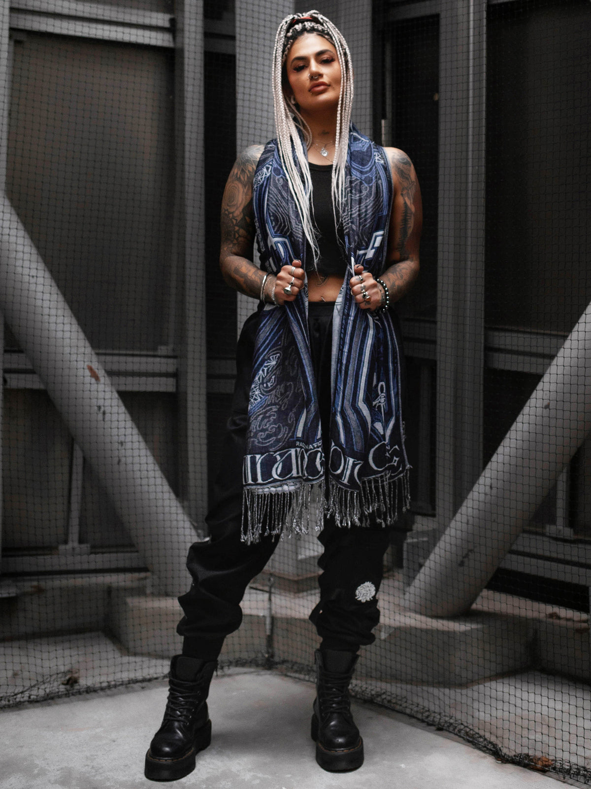 DIVINE GUIDANCE ✦ CYBER BLUE ✦ Reversible Festival Shawl Coming Soon 