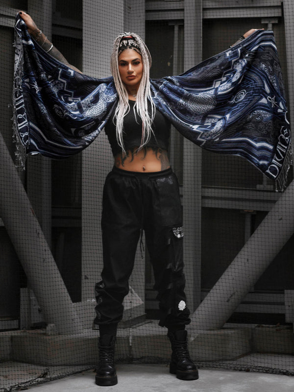 DIVINE GUIDANCE ✦ CYBER BLUE ✦ Reversible Festival Shawl Coming Soon 
