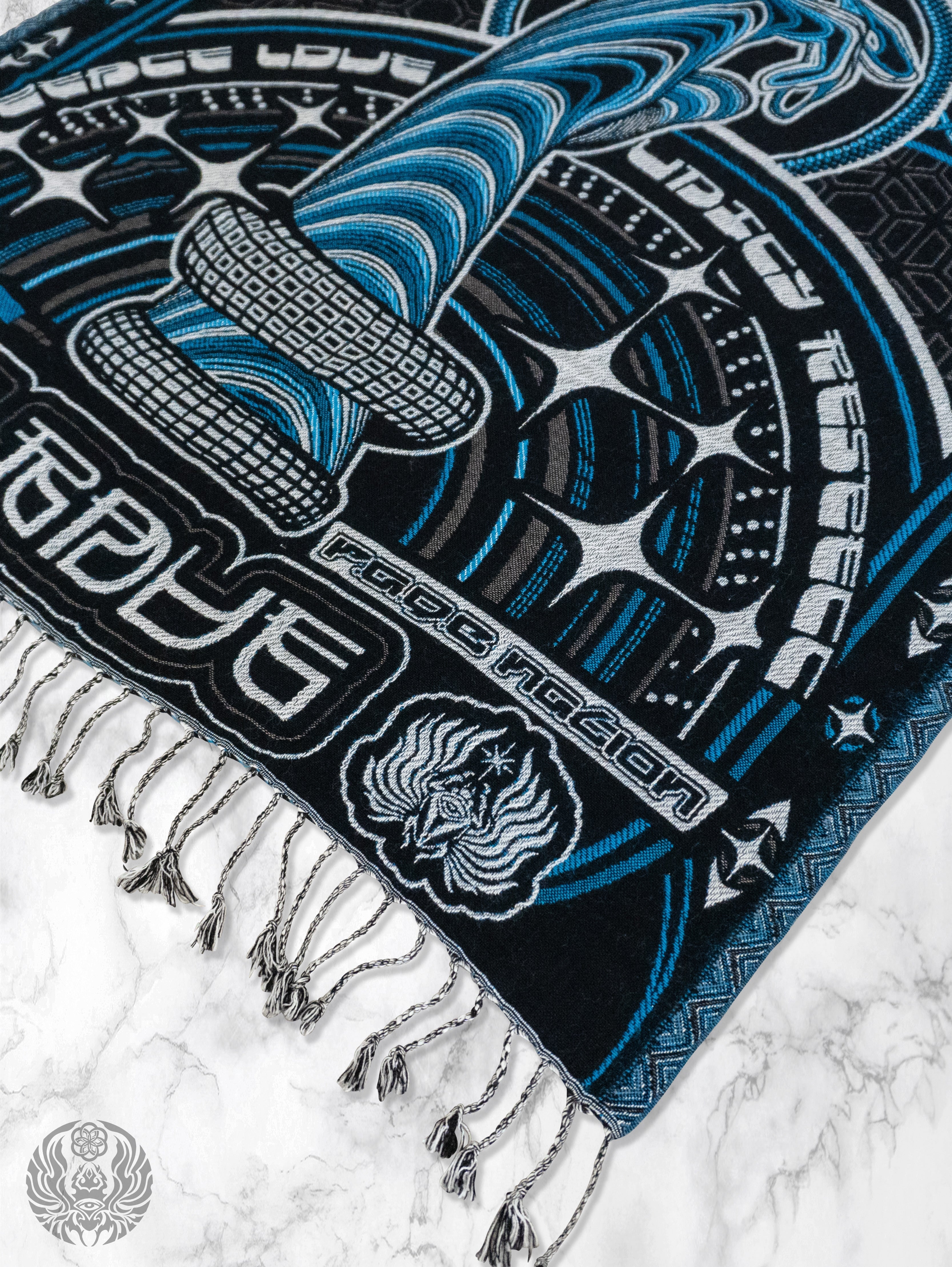 THE RAVE ✦ Black/Blue Double-Layered Shawl Shawls 