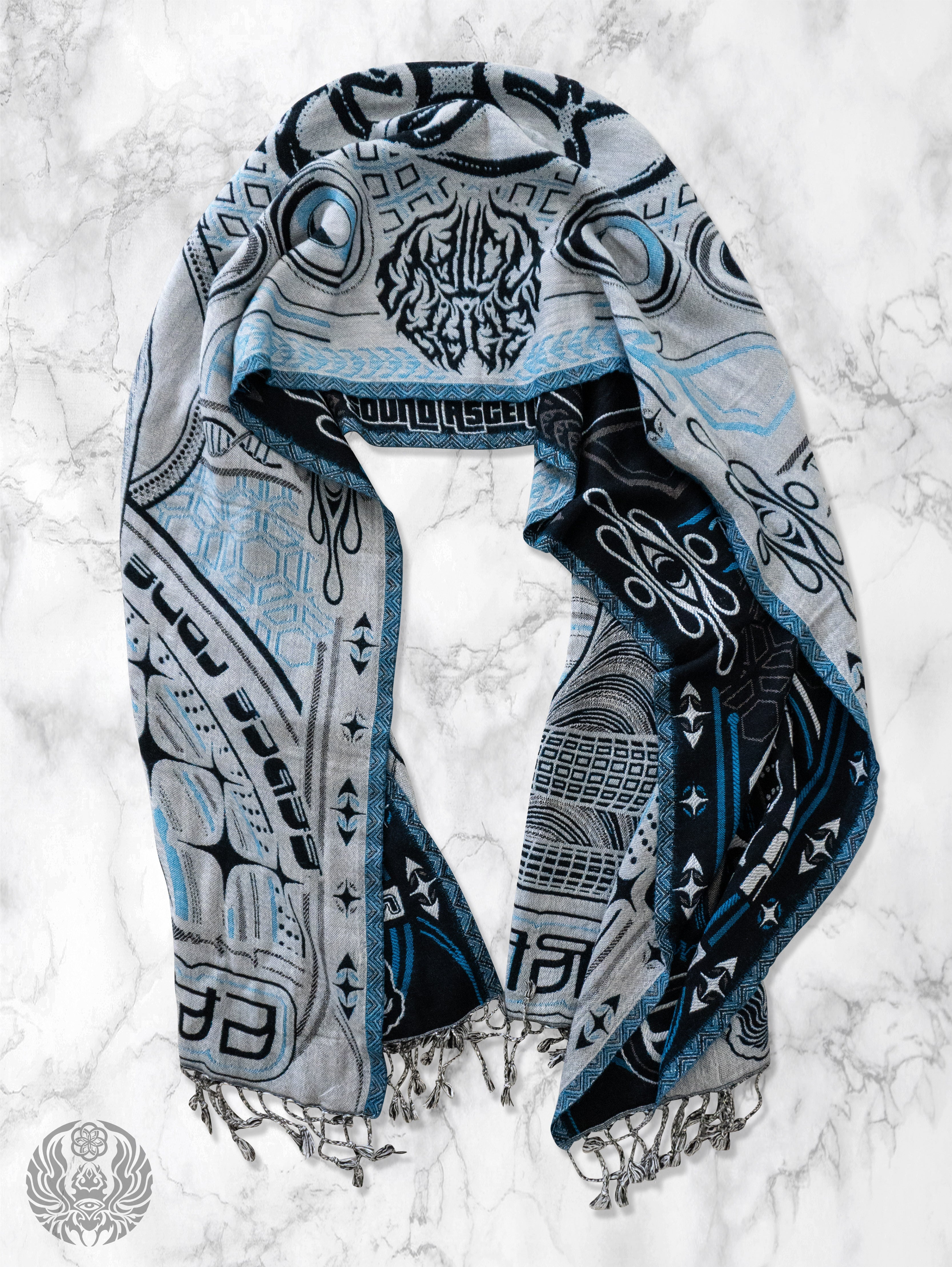 THE RAVE ✦ Black/Blue Double-Layered Shawl Shawls 