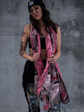RESTOCKED ✦ GOLDEN TEACHERS V1 • RUBY • UV-Reactive Festival Shawl/Scarf Shawl 