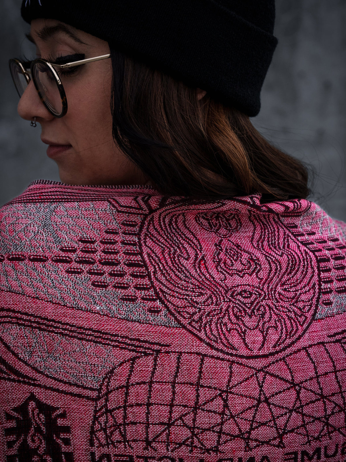 RESTOCKED ✦ GOLDEN TEACHERS V1 • RUBY • UV-Reactive Festival Shawl/Scarf Shawl 