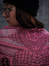 RESTOCKED ✦ GOLDEN TEACHERS V1 • RUBY • UV-Reactive Festival Shawl/Scarf Shawl 