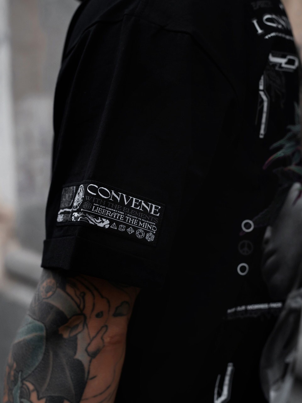 NEW RELEASE ✦ CONVENE WITH THE ELEMENTS ✦ Premium T-Shirt w/ sleeve patch T-Shirt 