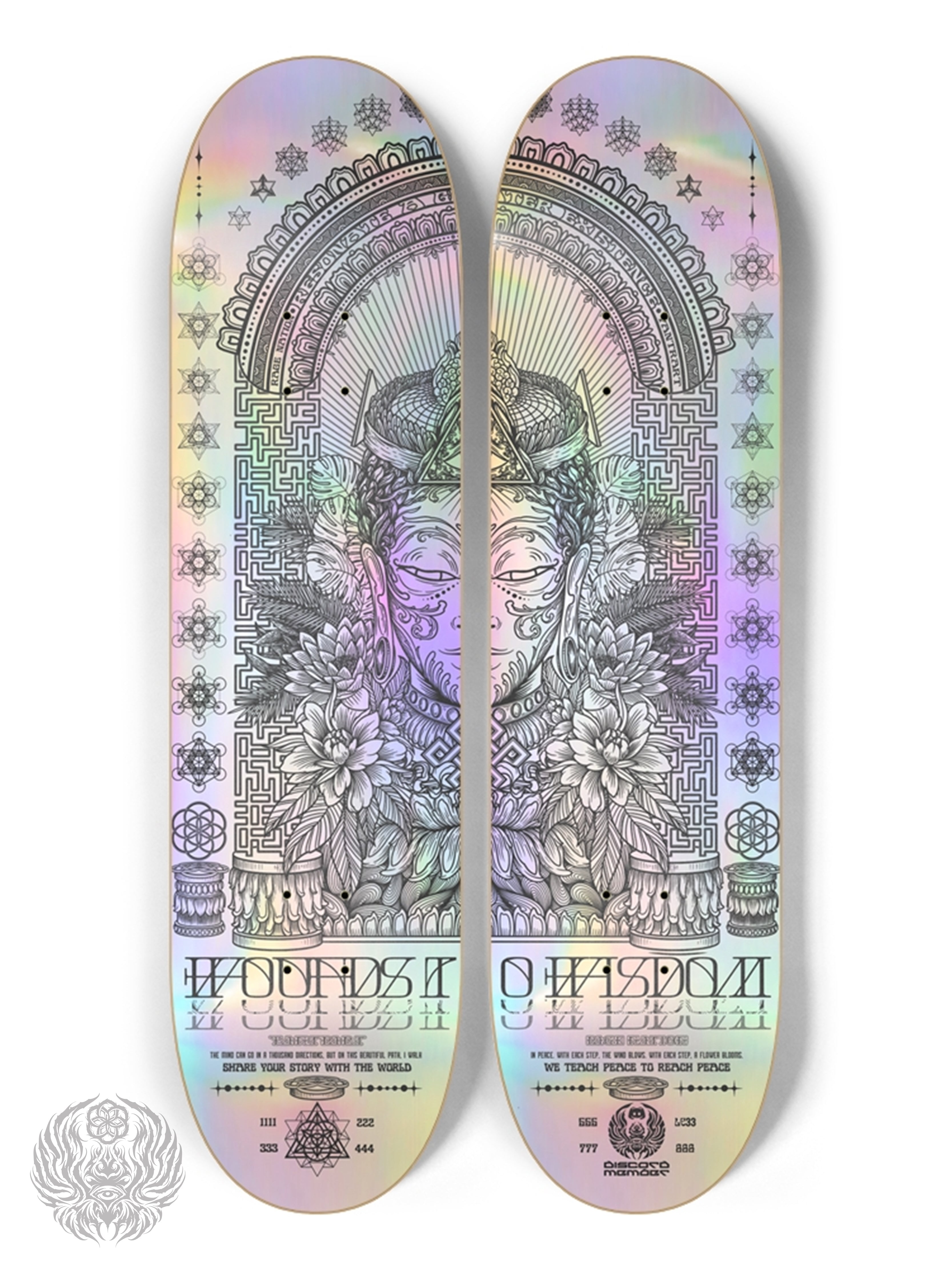 DISCORD MEMBER EXCLUSIVE (◣ _ ◢) WOUNDS TO WISDOM 1.0 ✦ 2 HOLOGRAPHIC DECK WALL SERIES Skateboard 