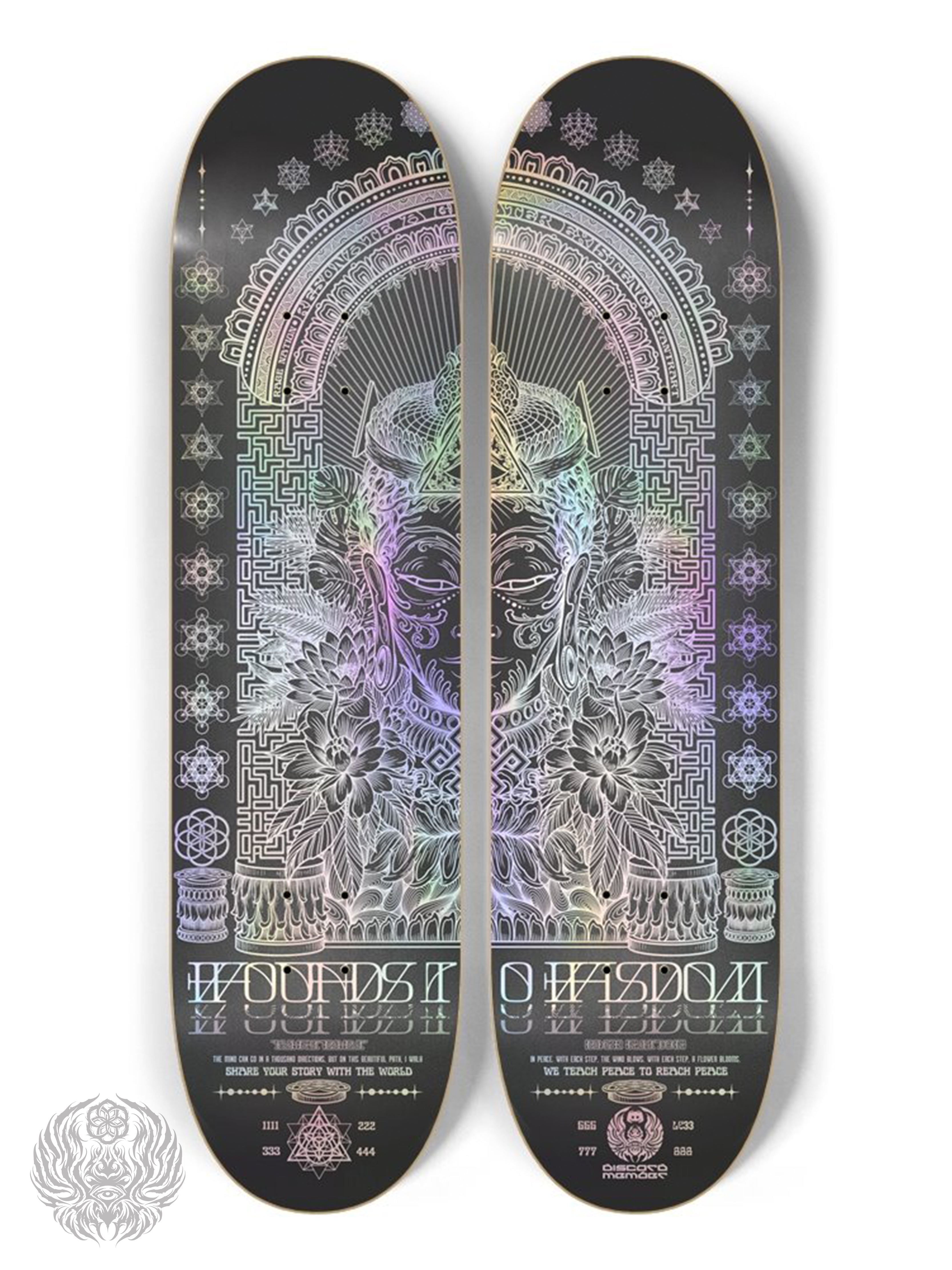 DISCORD MEMBER EXCLUSIVE (◣ _ ◢) WOUNDS TO WISDOM 2.0 ✦ 2 HOLOGRAPHIC DECK WALL SERIES Skateboard 