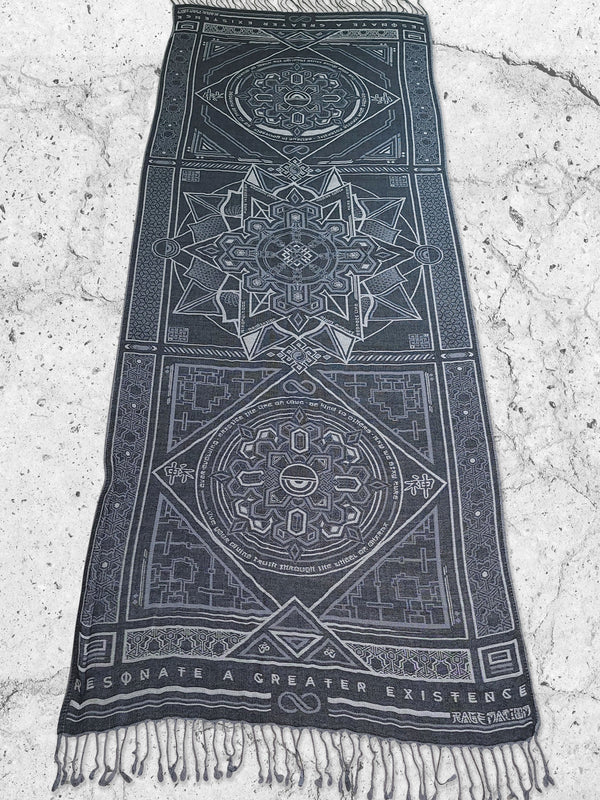 DHARMA V2 • Grey/White • Festival Shawl/Scarf Shawls 