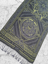 DHARMA V2 • Grey / Neon Yellow • UV REACTIVE • Festival Shawl/Scarf Shawls 