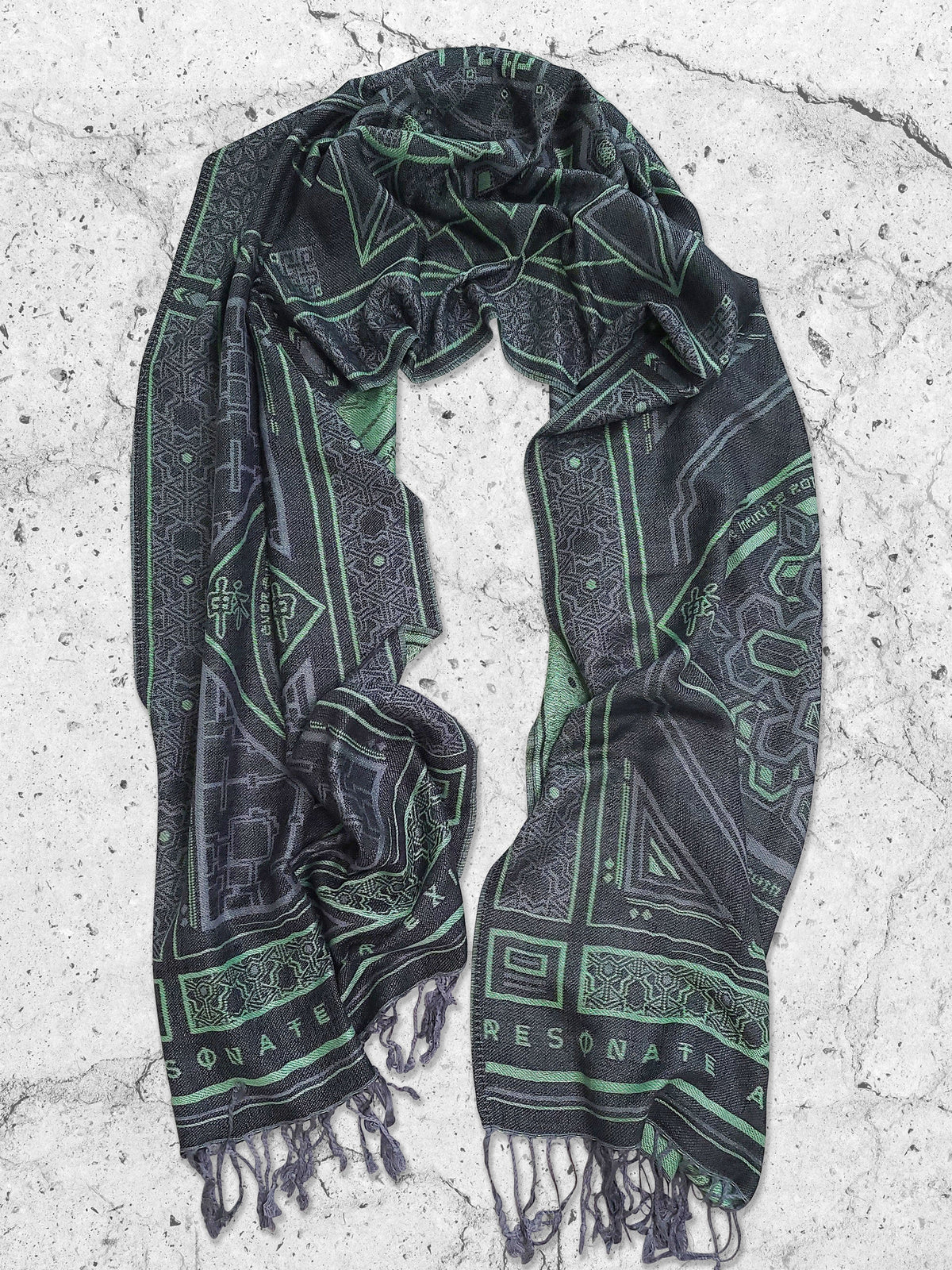 DHARMA V2 • Grey/Mint • AR Activated/UV Reactive • Festival Shawl/Scarf Shawls 