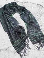DHARMA V2 • Grey/Mint • AR Activated/UV Reactive • Festival Shawl/Scarf Shawls 
