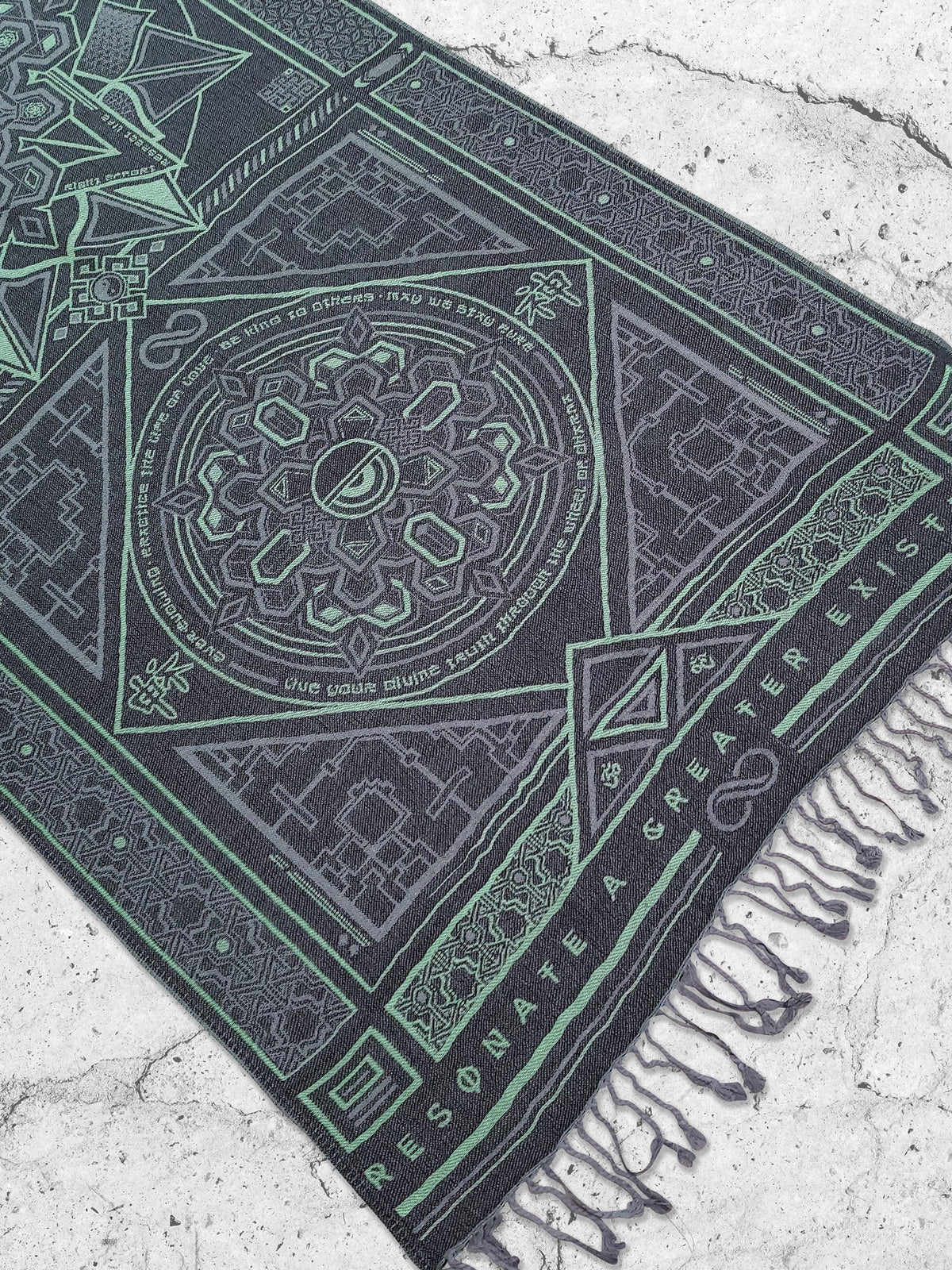 DHARMA V2 • Grey/Mint • AR Activated/UV Reactive • Festival Shawl/Scarf Shawls 