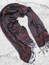DHARMA V2 • Grey/Red • Festival Shawl/Scarf Shawls 