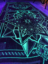 DHARMA V2 • Grey/Mint • AR Activated/UV Reactive • Festival Shawl/Scarf Shawls 