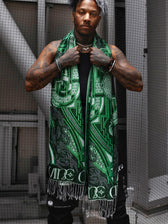 DIVINE GUIDANCE ✦ UV GREEN ✦ Reversible Festival Shawl Shawl 