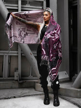 DIVINE GUIDANCE ✦ UV-REACTIVE PETAL PINK ✦ Reversible Festival Shawl Shawl 