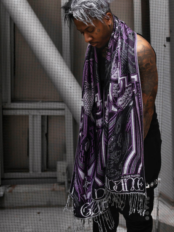 DIVINE GUIDANCE ✦ VELVET VIOLET ✦ Reversible Festival Shawl Shawl 