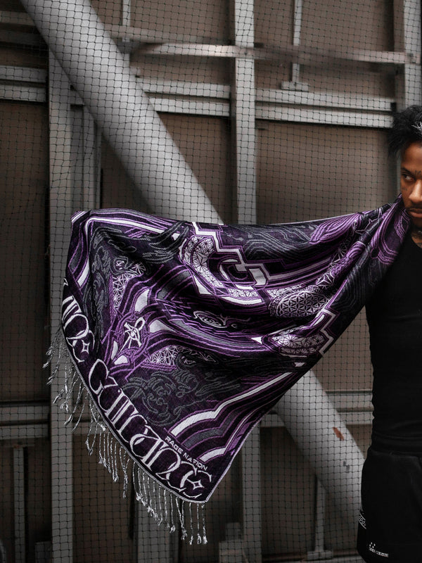 DIVINE GUIDANCE ✦ VELVET VIOLET ✦ Reversible Festival Shawl Shawl 