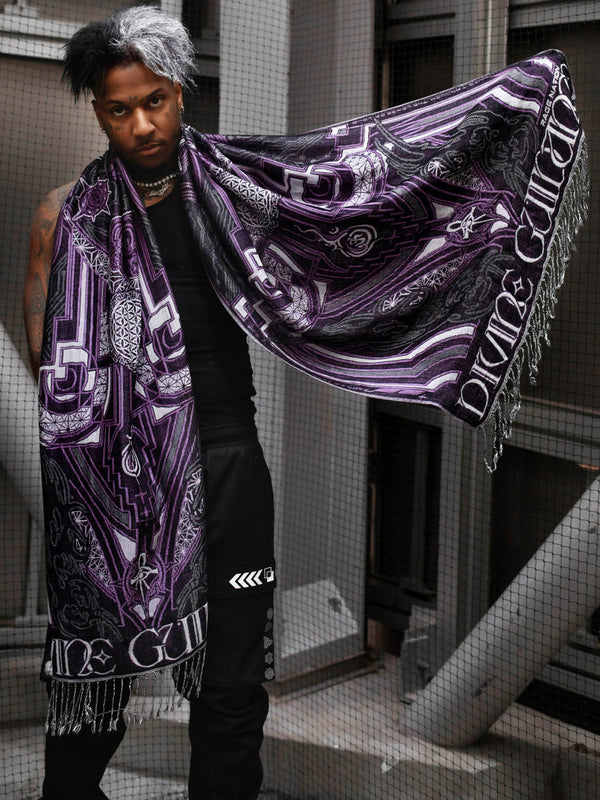 DIVINE GUIDANCE ✦ VELVET VIOLET ✦ Reversible Festival Shawl Shawl 