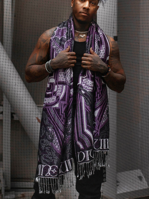 DIVINE GUIDANCE ✦ VELVET VIOLET ✦ Reversible Festival Shawl Shawl 