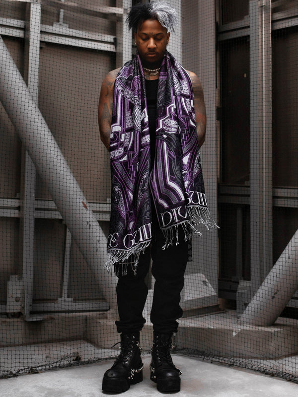 DIVINE GUIDANCE ✦ VELVET VIOLET ✦ Reversible Festival Shawl Shawl 