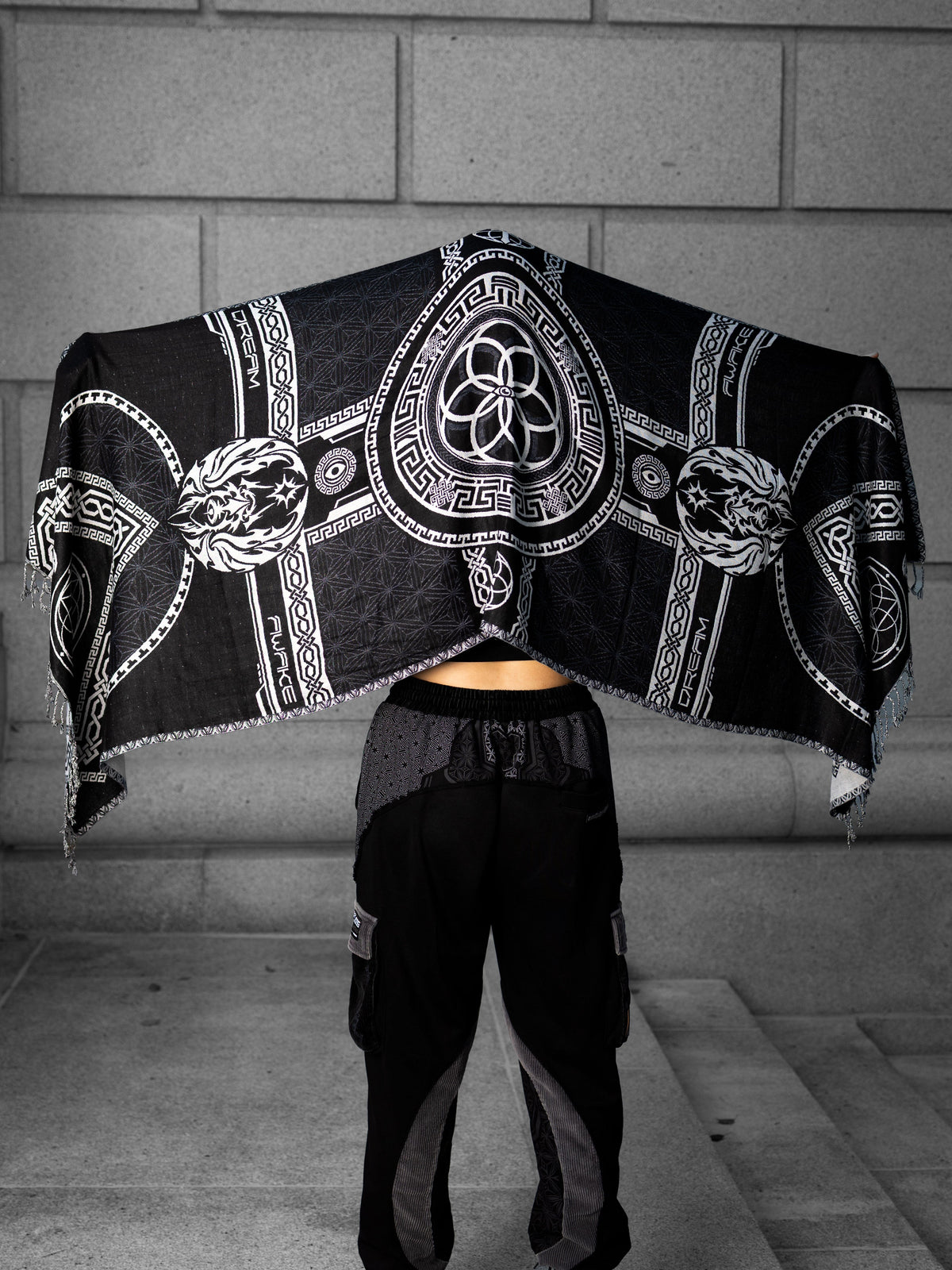 DREAM AWAKE V2 • BLACK/WHITE • 8 Year Anniversary Shawl Shawls 